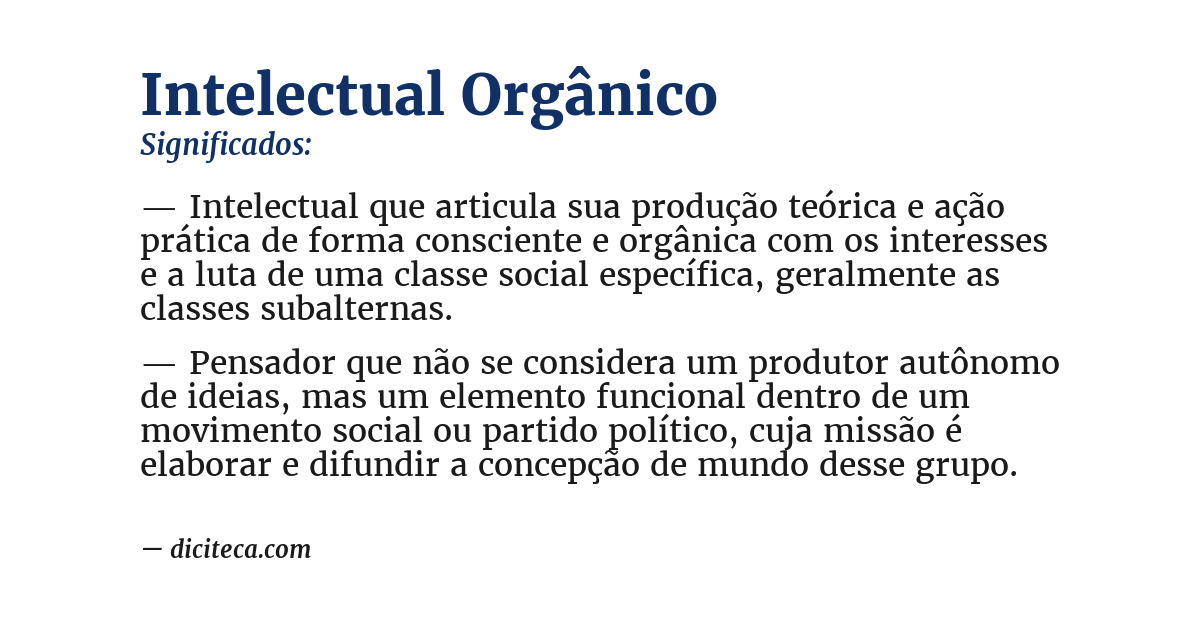 Significado de intelectual orgânico