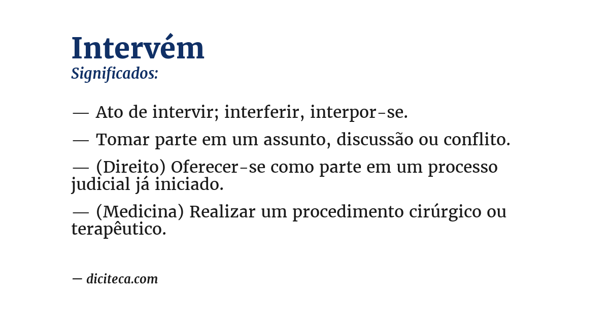 Significado de intervém