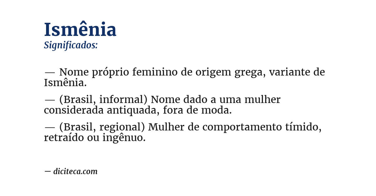 Significado de ismênia