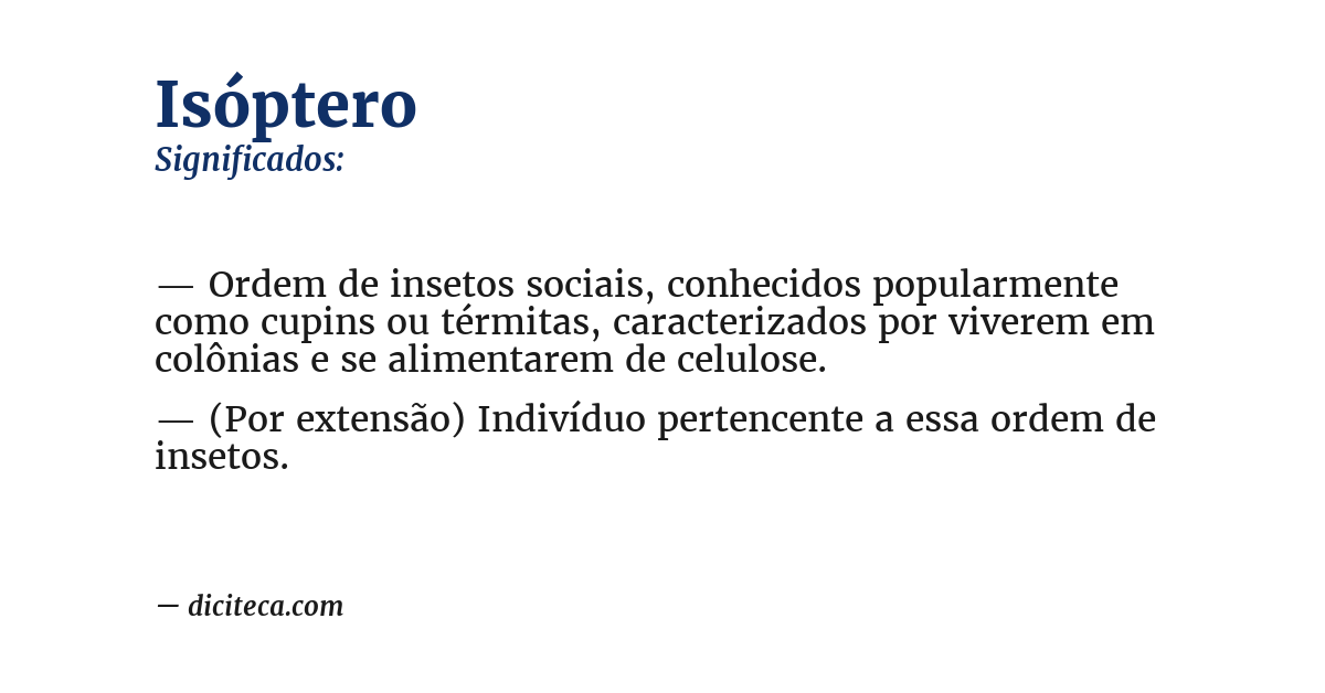 Significado de isóptero