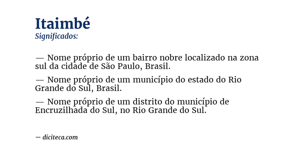 Significado de itaimbé
