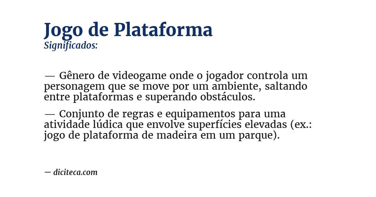 Significado de jogo de plataforma
