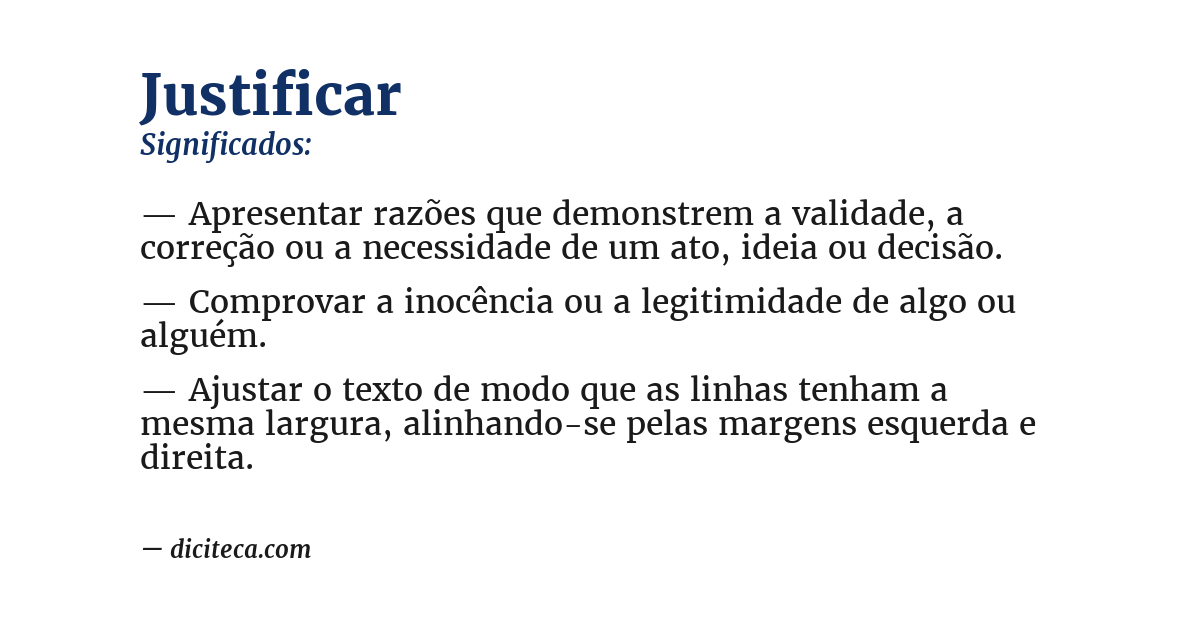 Significado de justificar