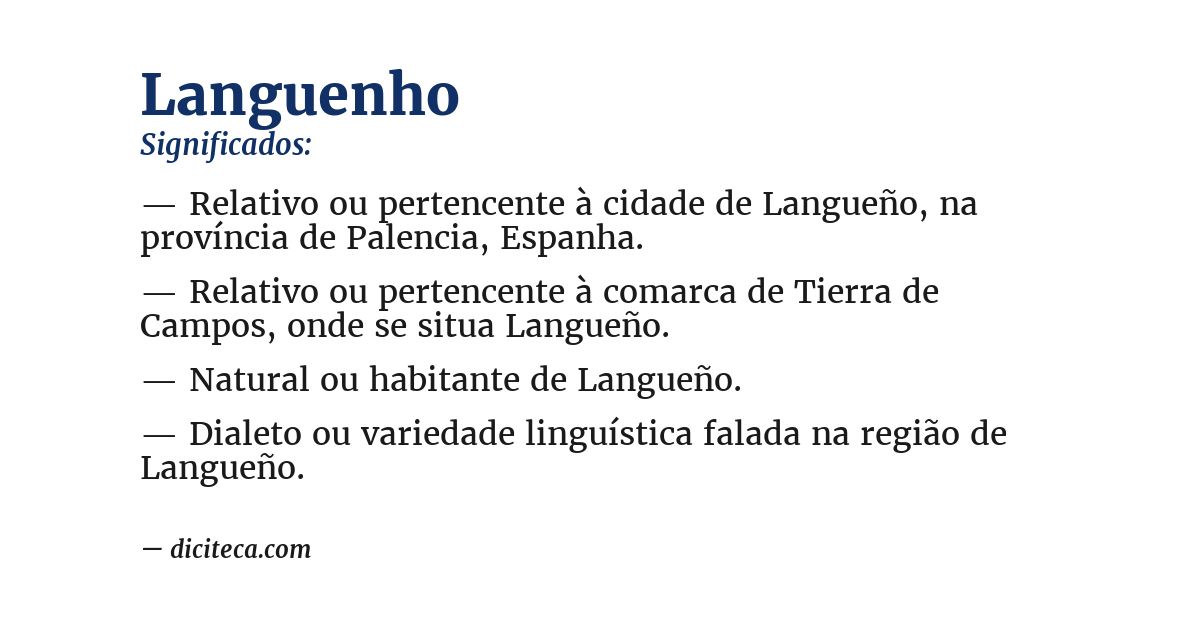 Significado de languenho