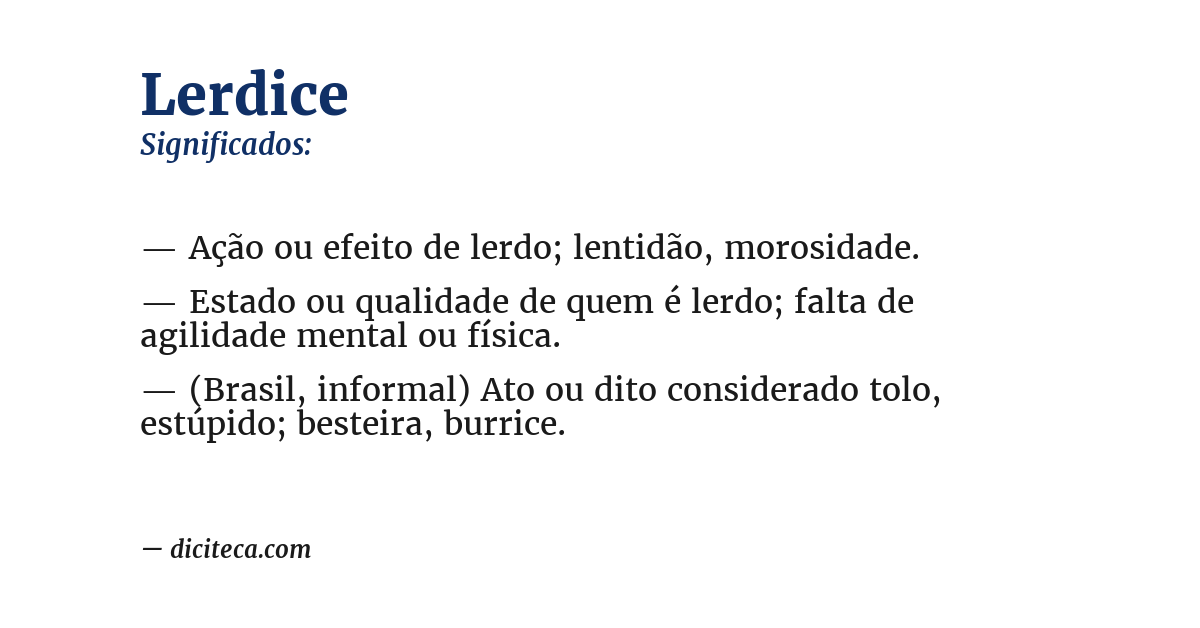 Significado de lerdice