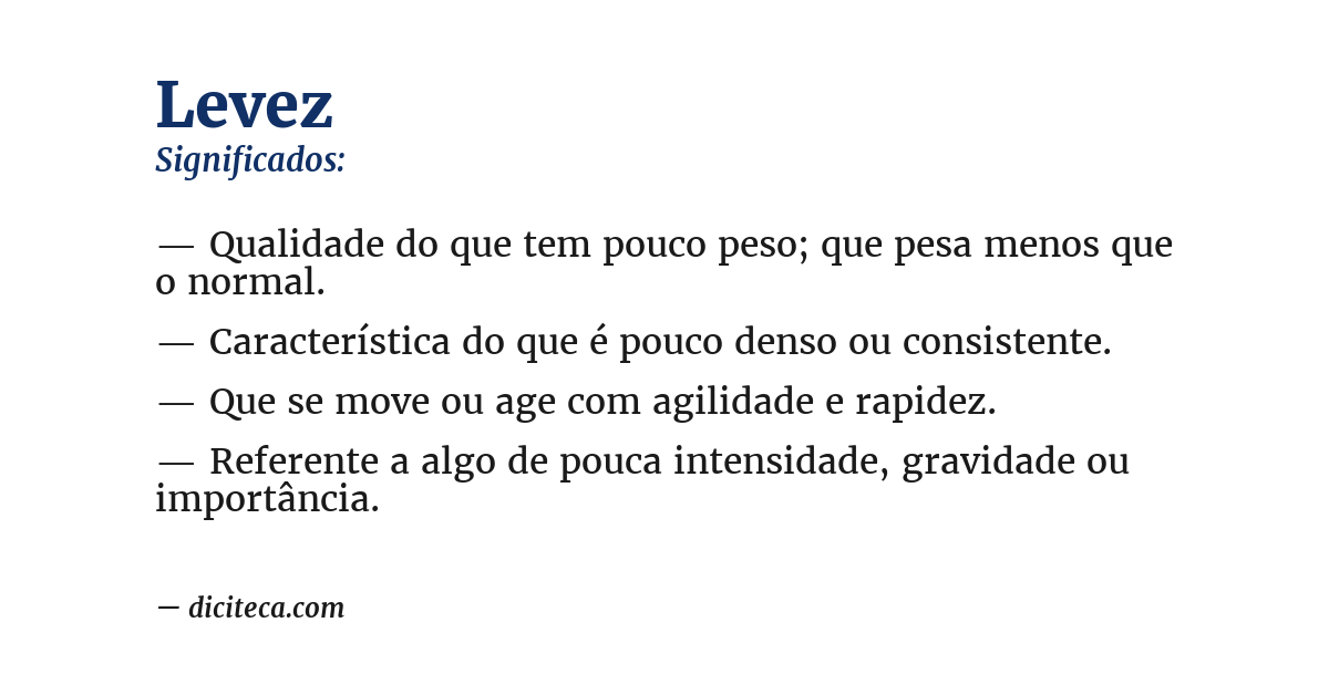 Significado de levez
