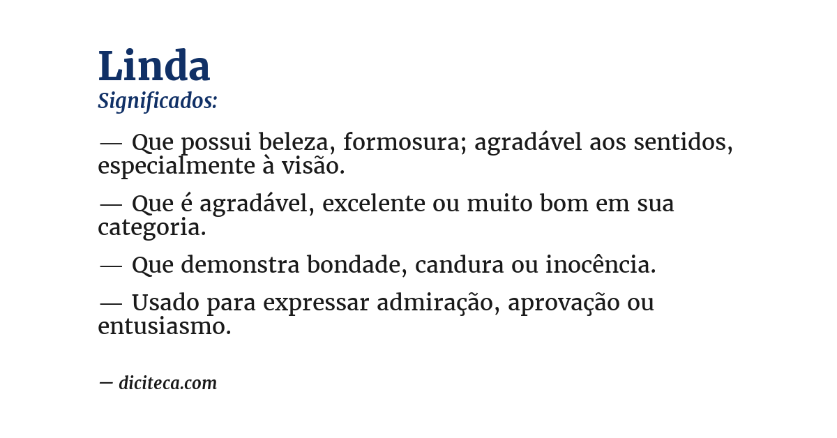 Significado de linda