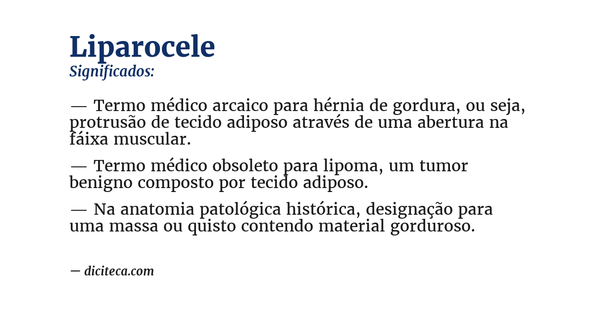 Significado de liparocele