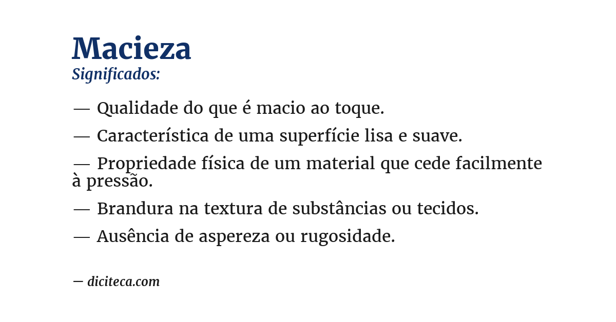 Significado de macieza
