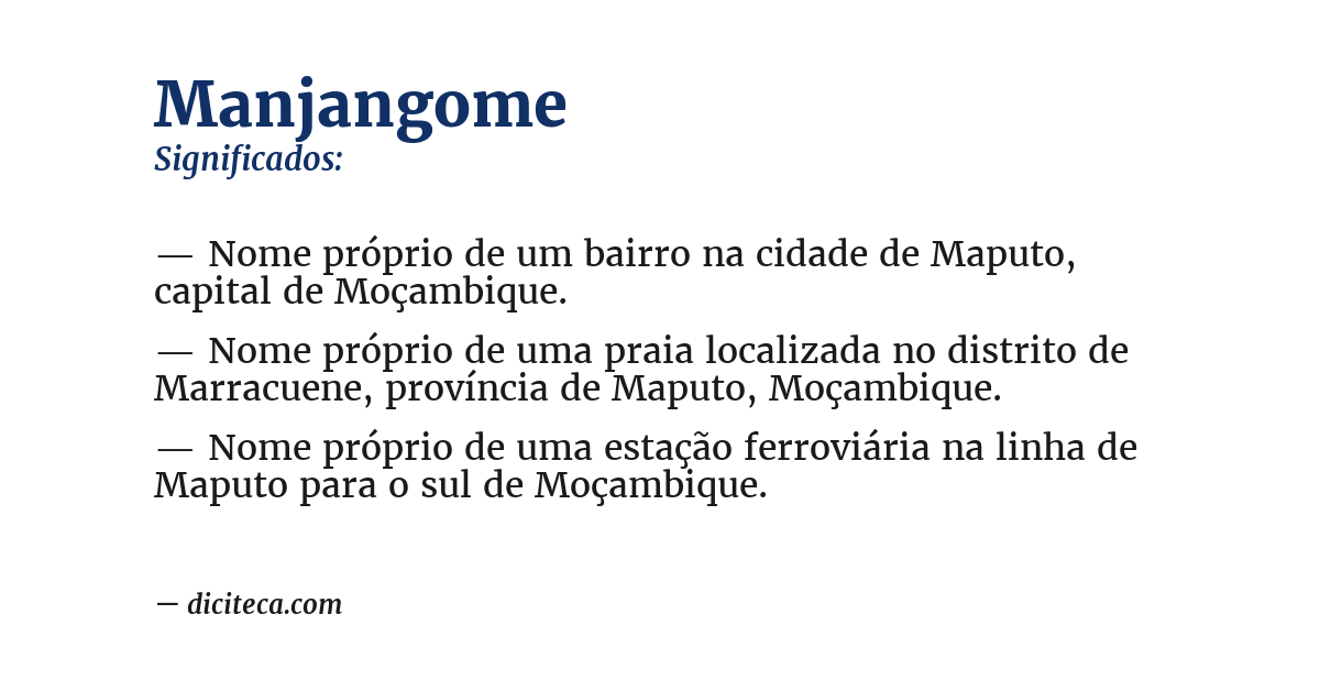Significado de manjangome