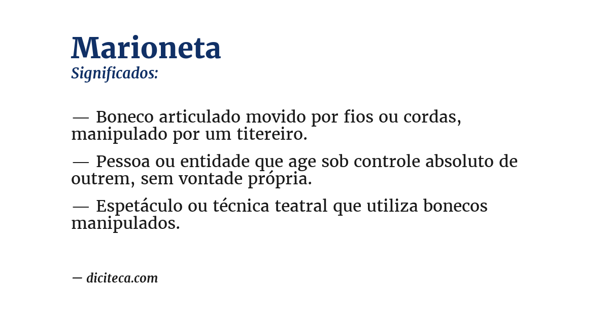 Significado de marioneta