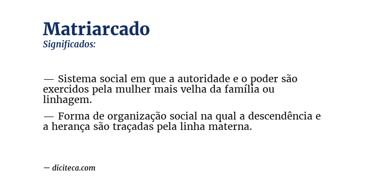 Significado de matriarcado