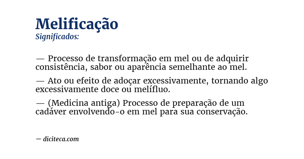 Significado de melificação