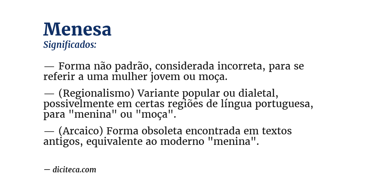 Significado de menesa