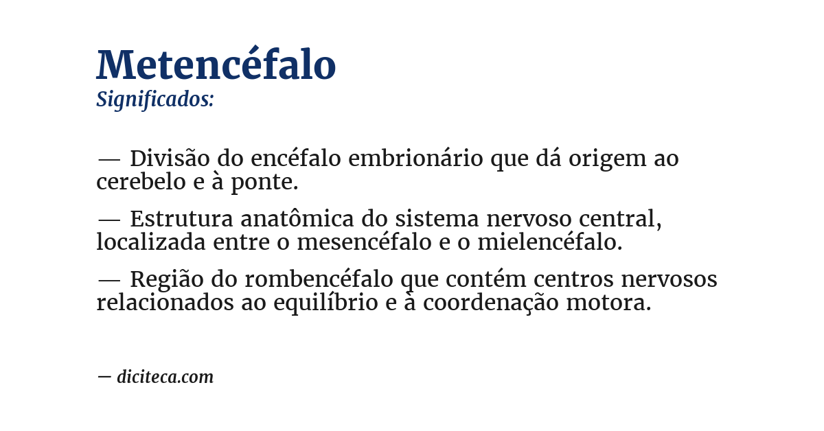 Significado de metencéfalo