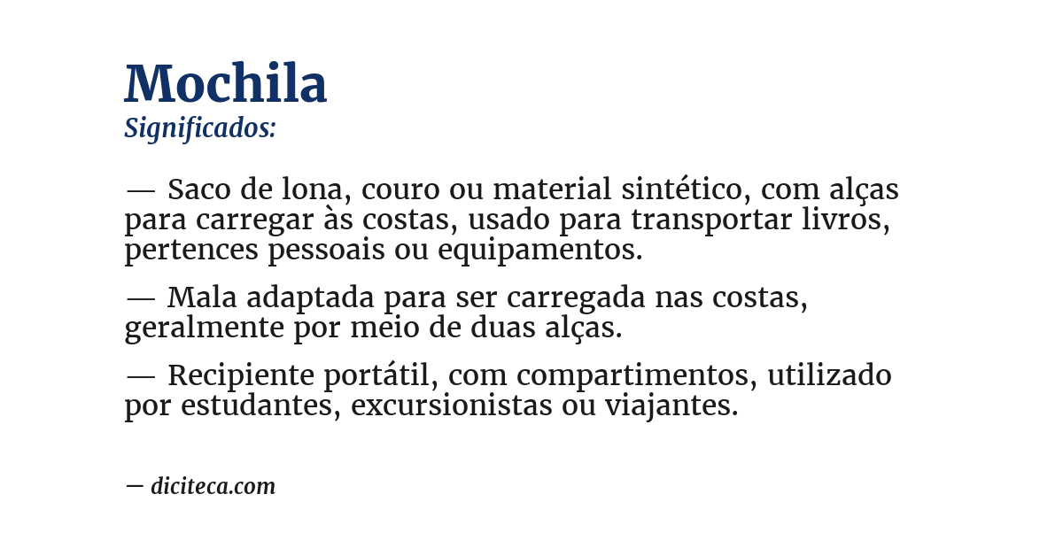 Significado de mochila