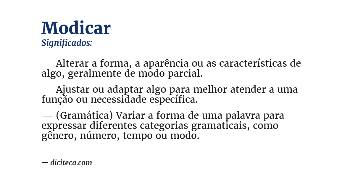 Significado de modicar