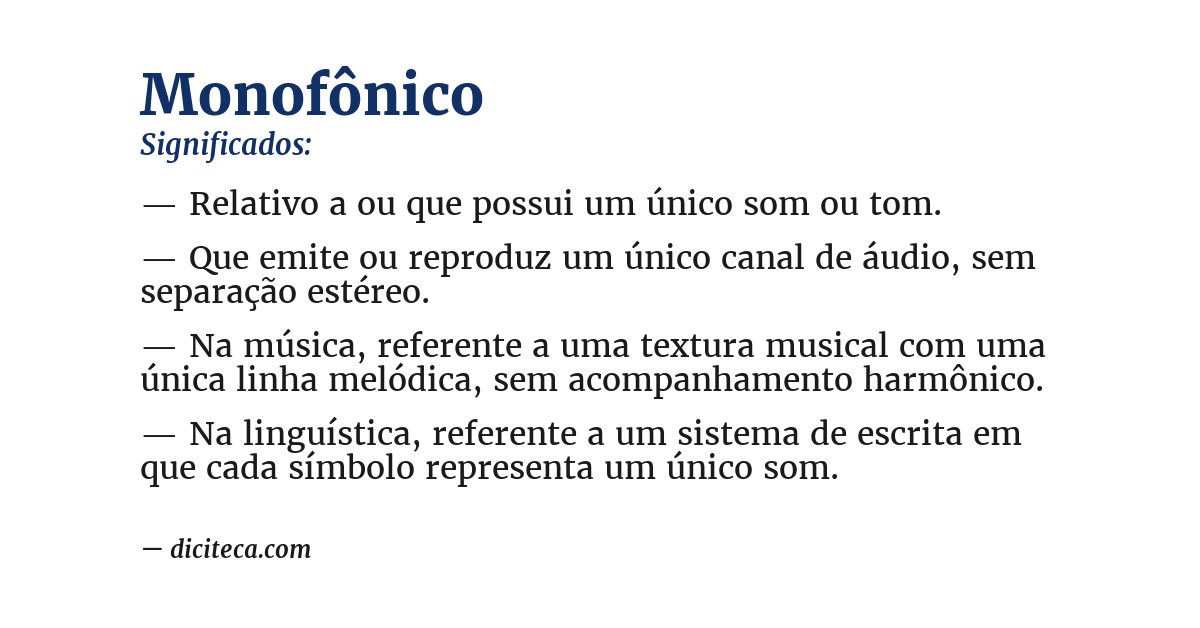Significado de monofônico