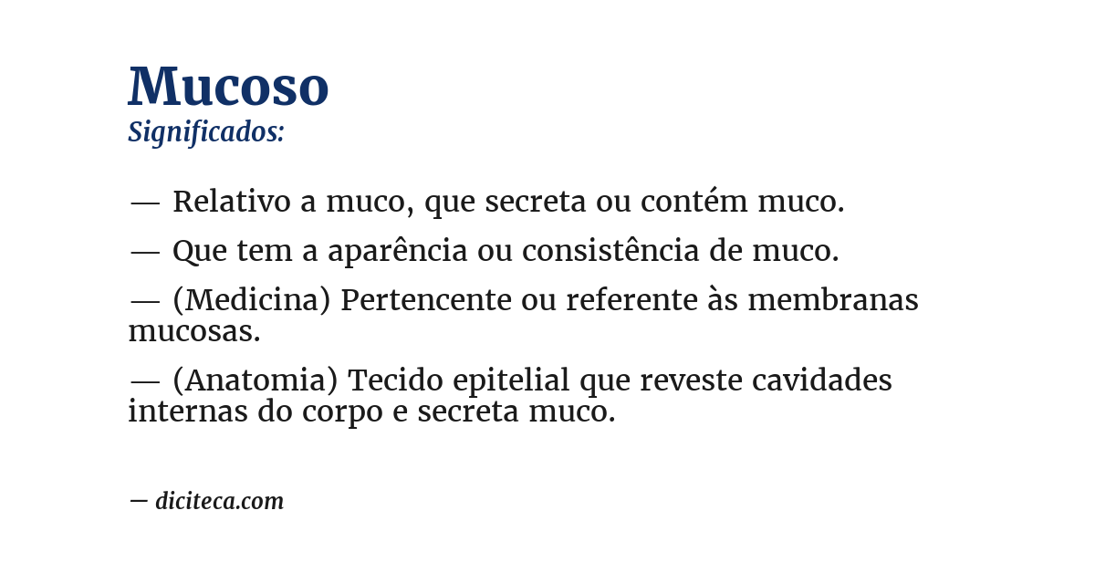Significado de mucoso