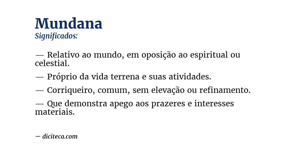 Significado de mundana