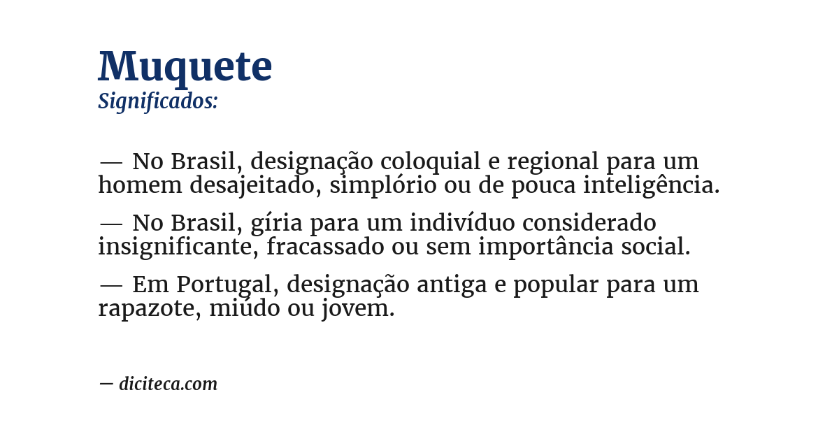 Significado de muquete