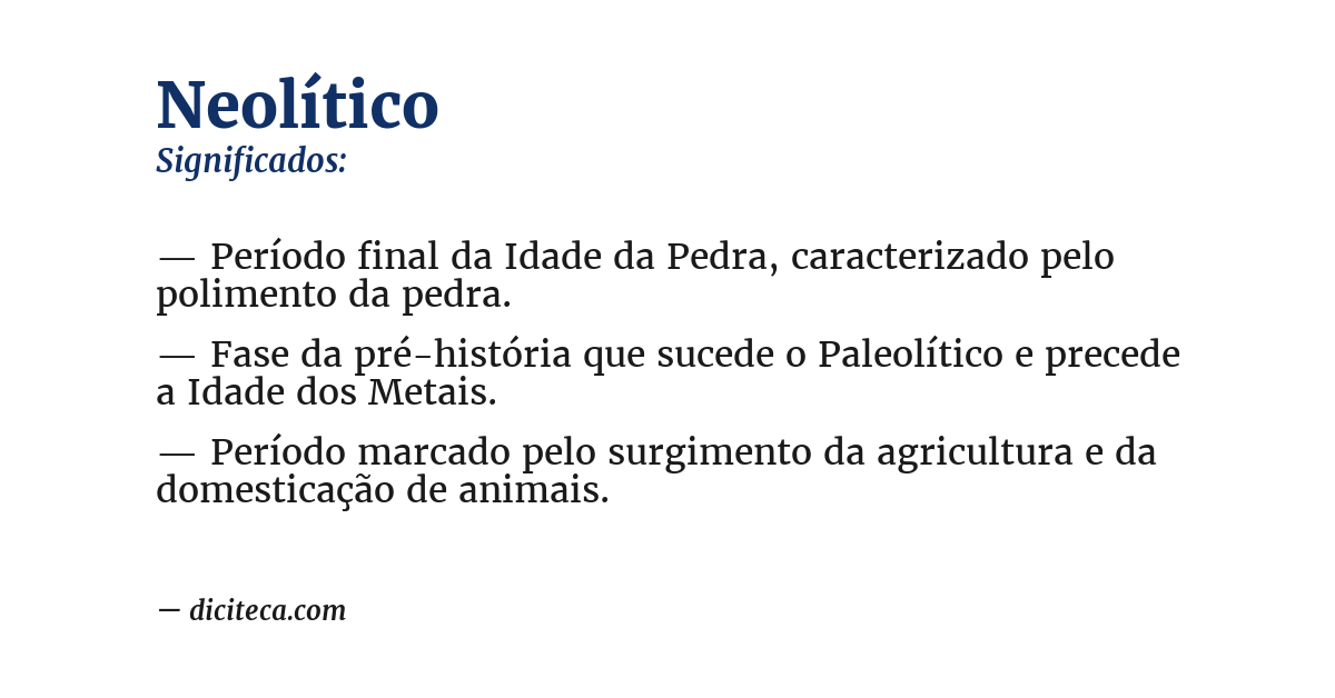 Significado de neolítico