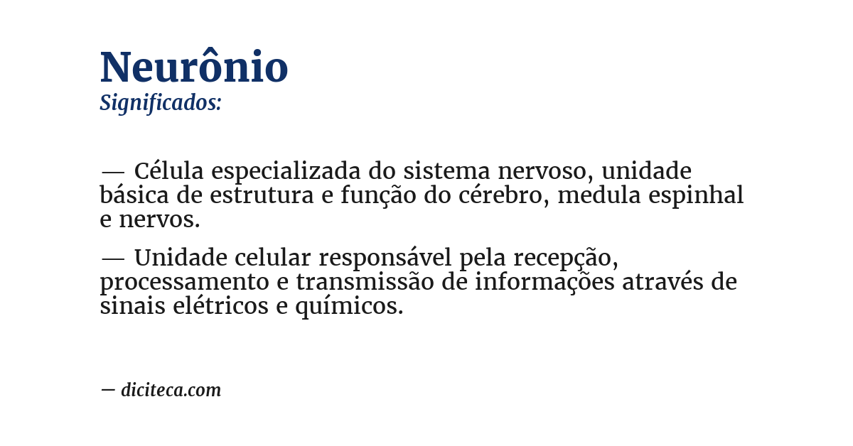 Significado de neurônio