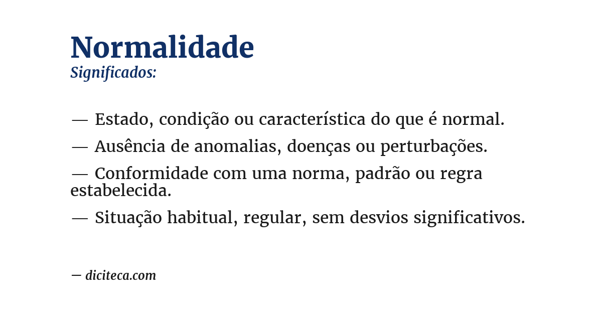 Significado de normalidade