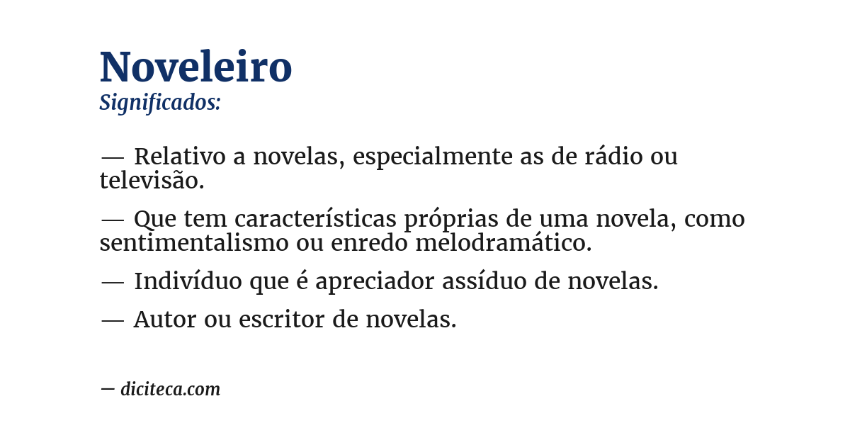 Significado de noveleiro