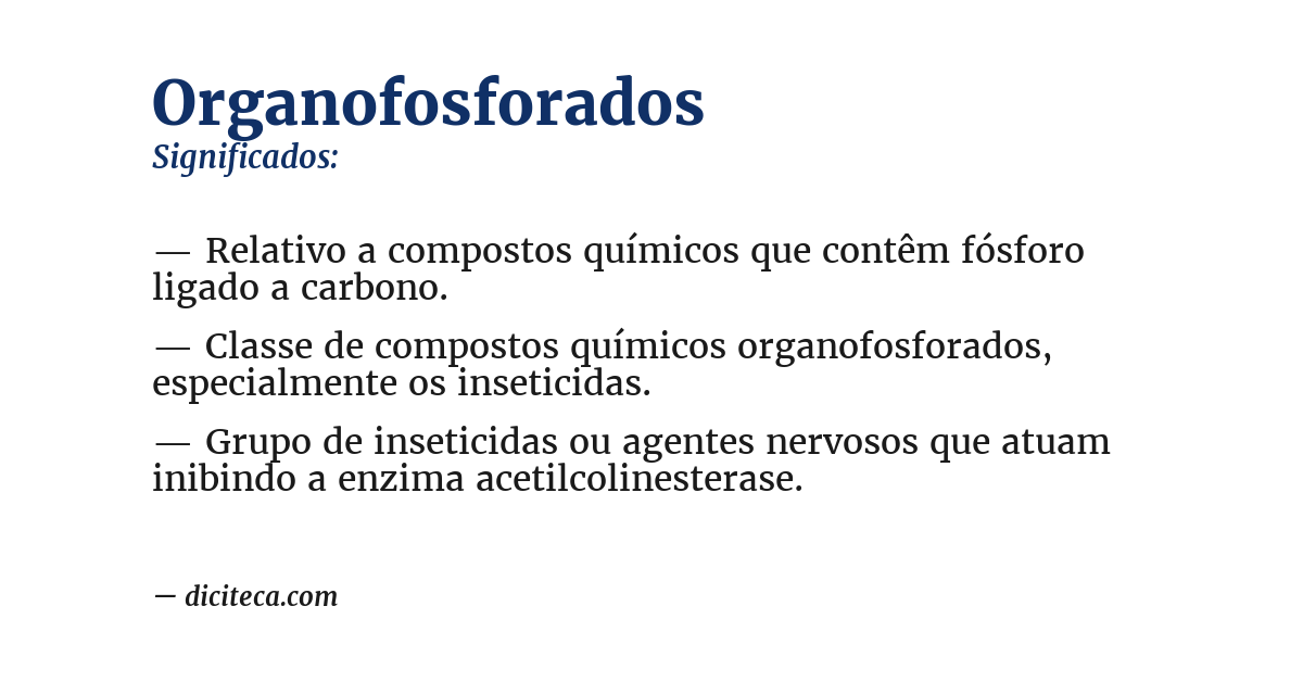Significado de organofosforados