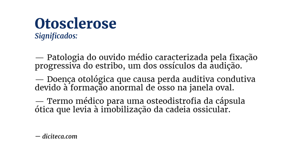 Significado de otosclerose