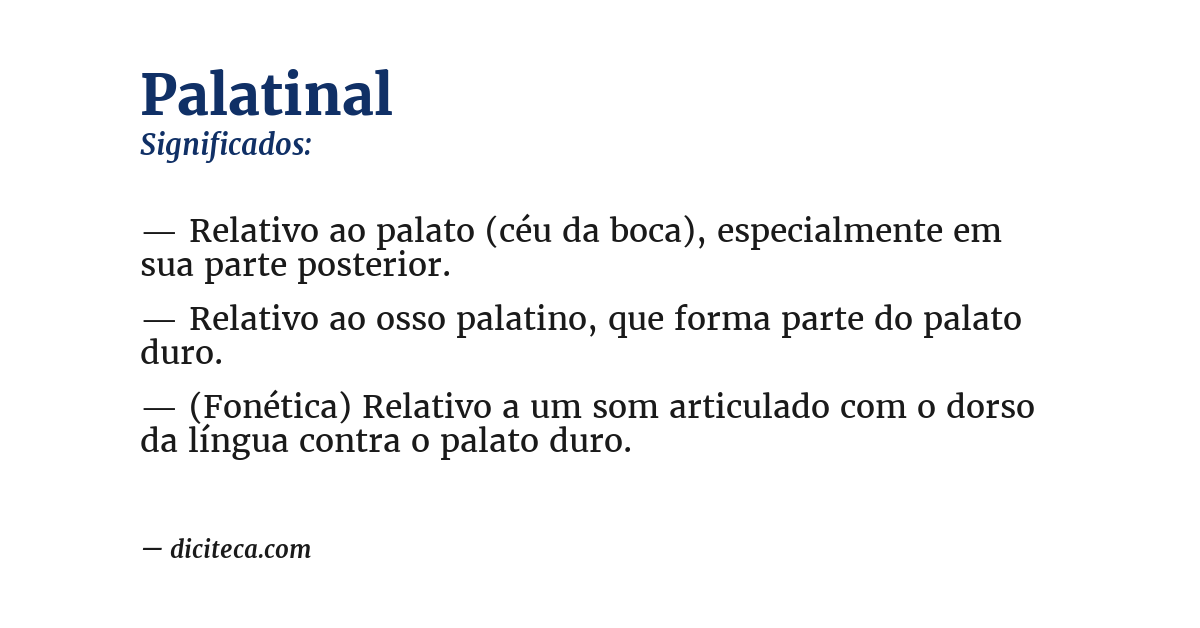 Significado de palatinal