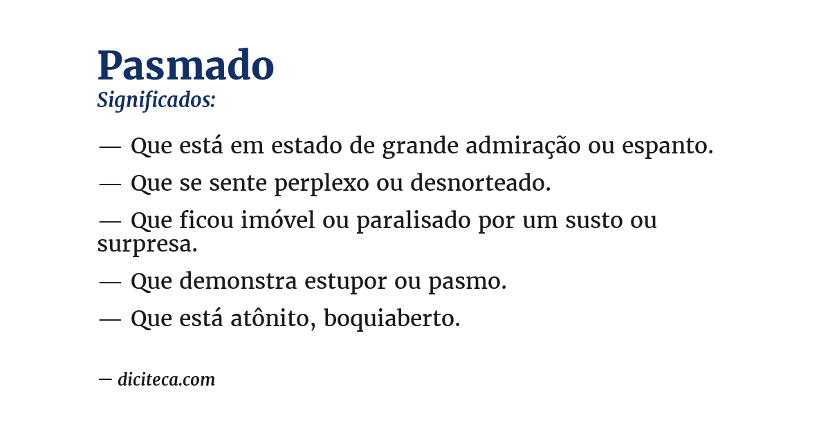 Significado de pasmado