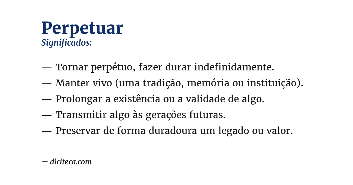 Significado de perpetuar