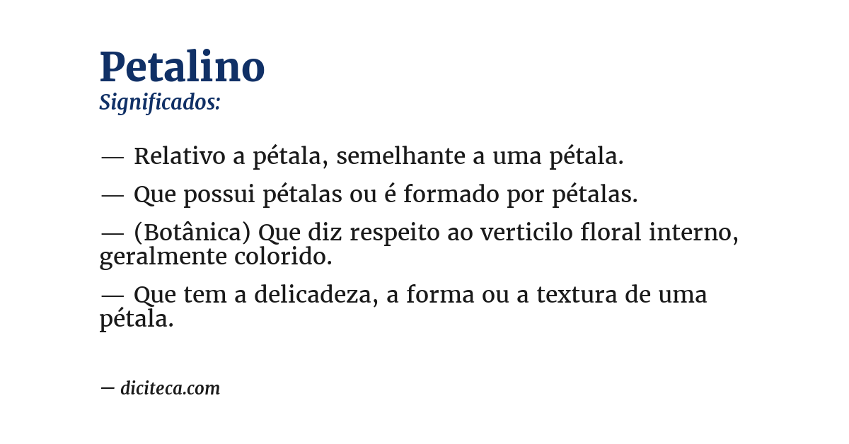Significado de petalino