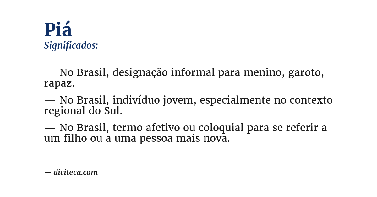 Significado de piá