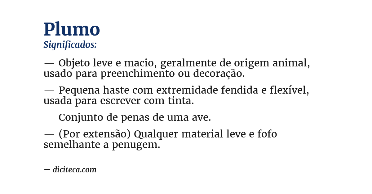 Significado de plumo