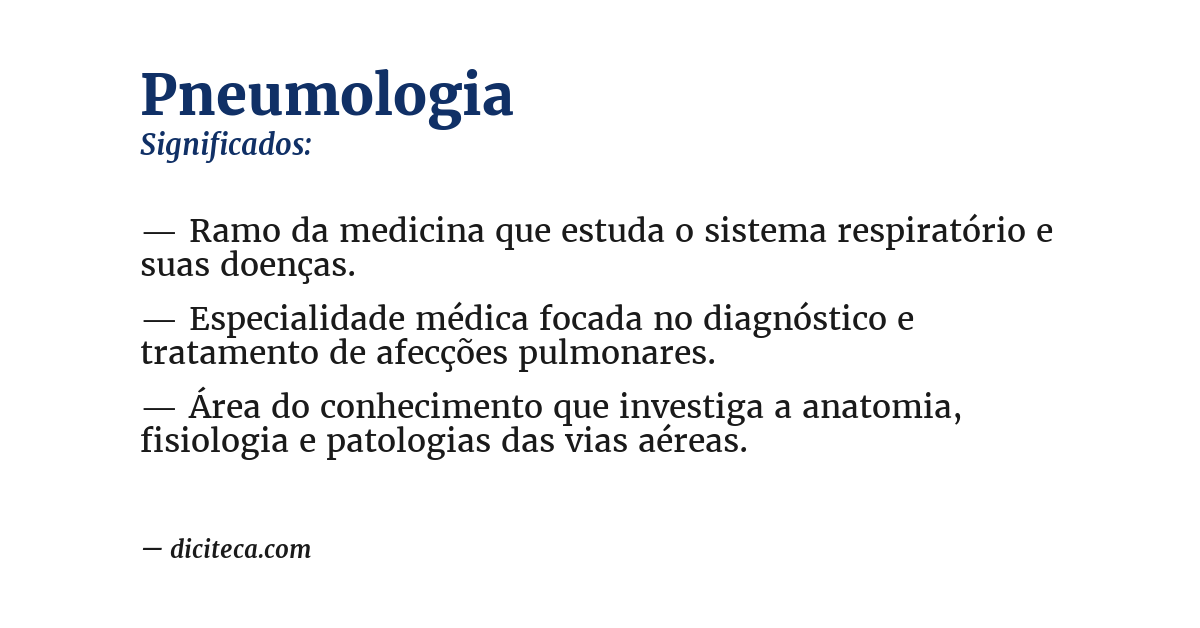 Significado de pneumologia