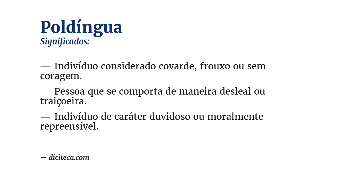 Significado de poldíngua