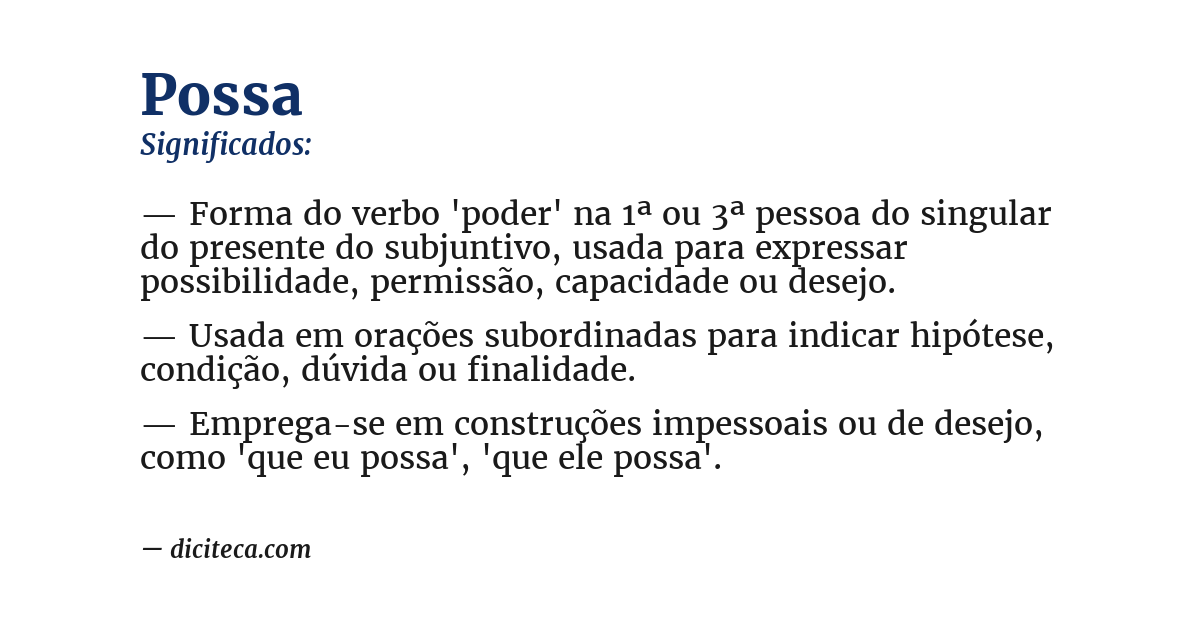 Significado de possa