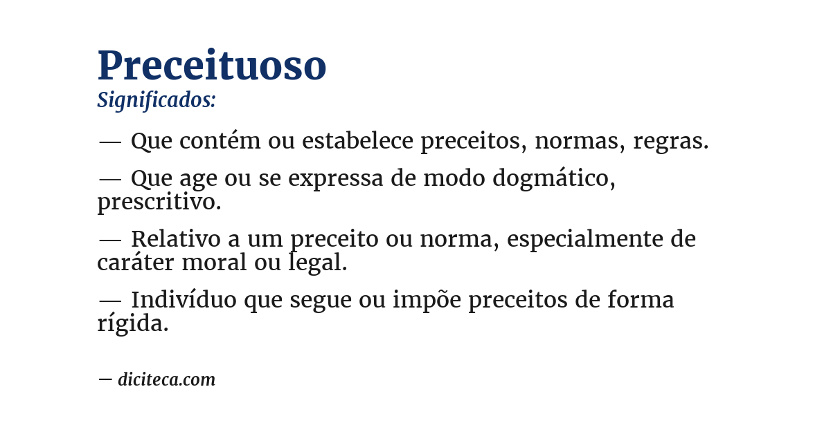 Significado de preceituoso
