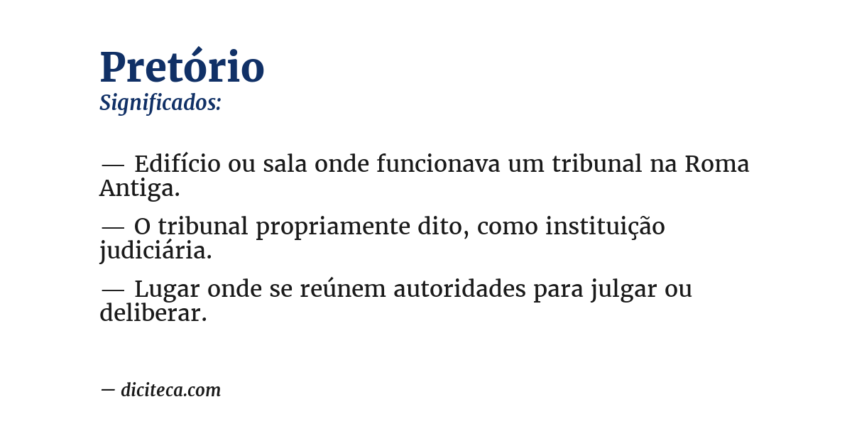 Significado de pretório