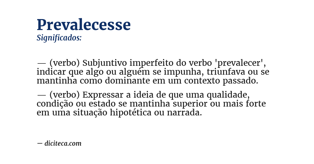 Significado de prevalecesse