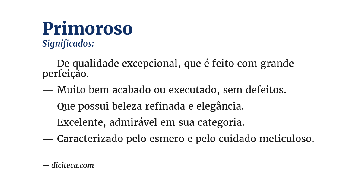 Significado de primoroso