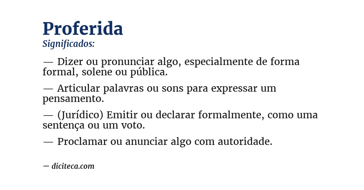 Significado de proferida