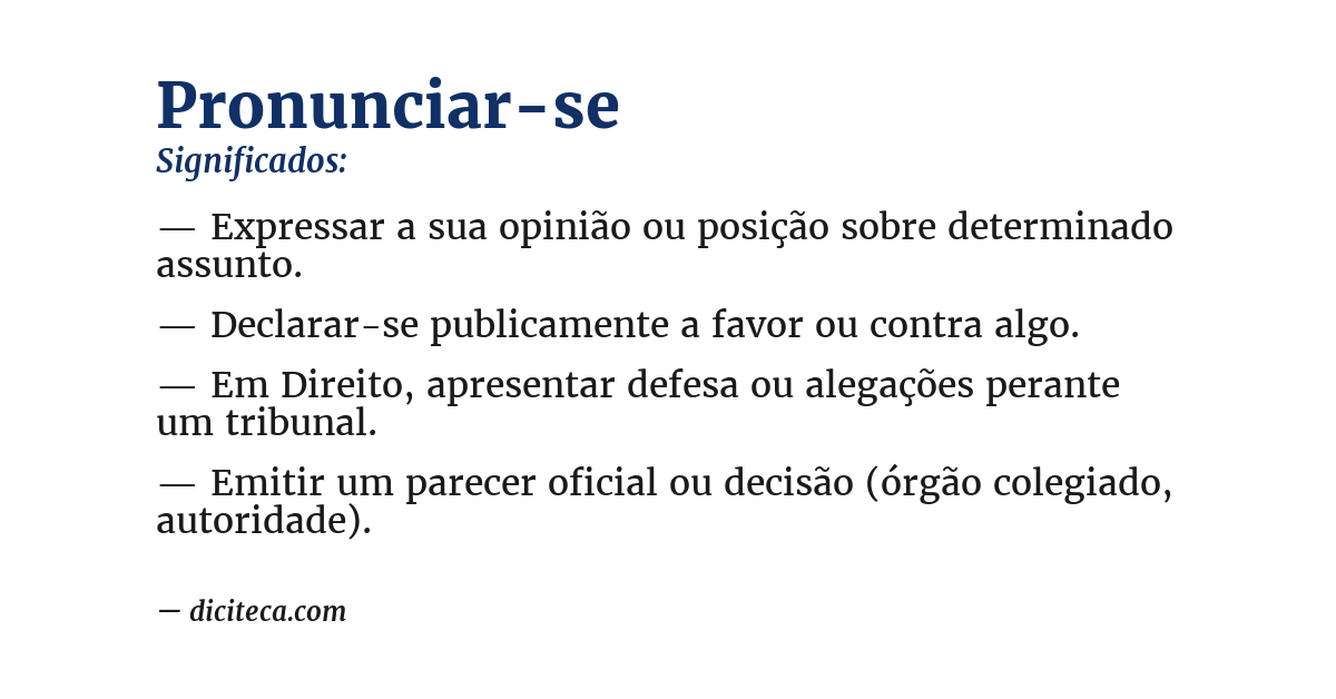 Significado de pronunciar-se