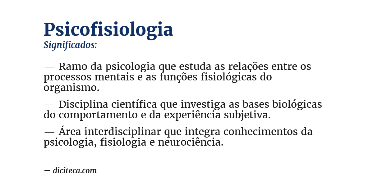 Significado de psicofisiologia