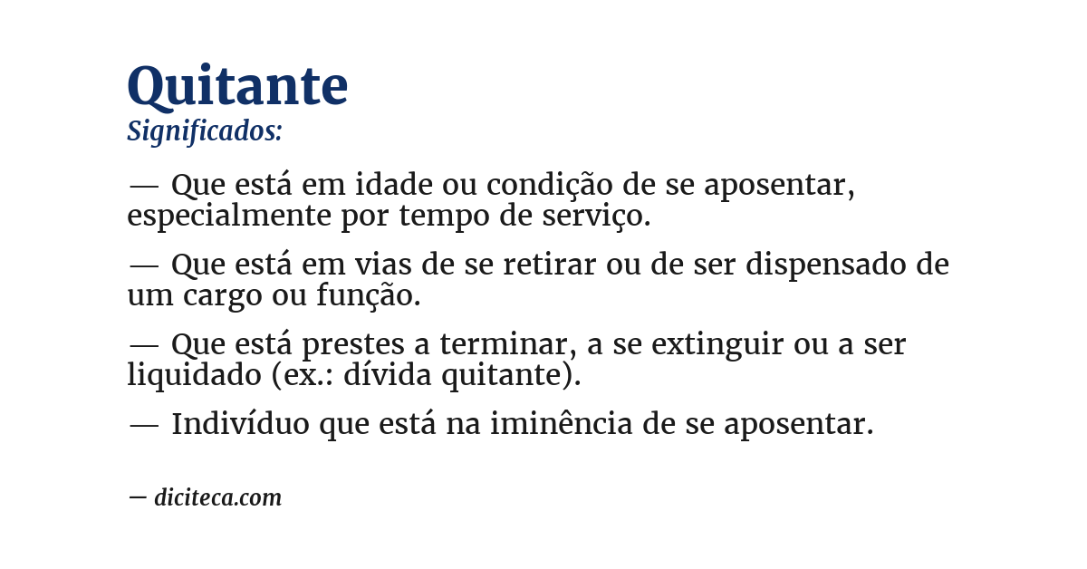 Significado de quitante