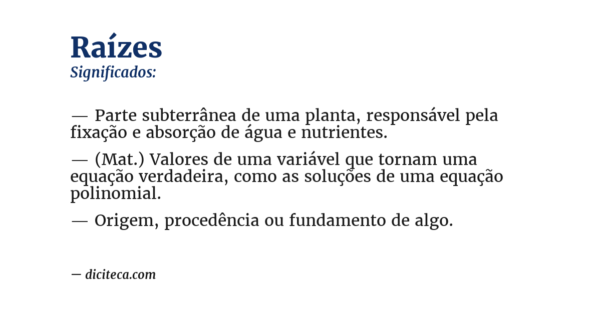 Significado de raízes