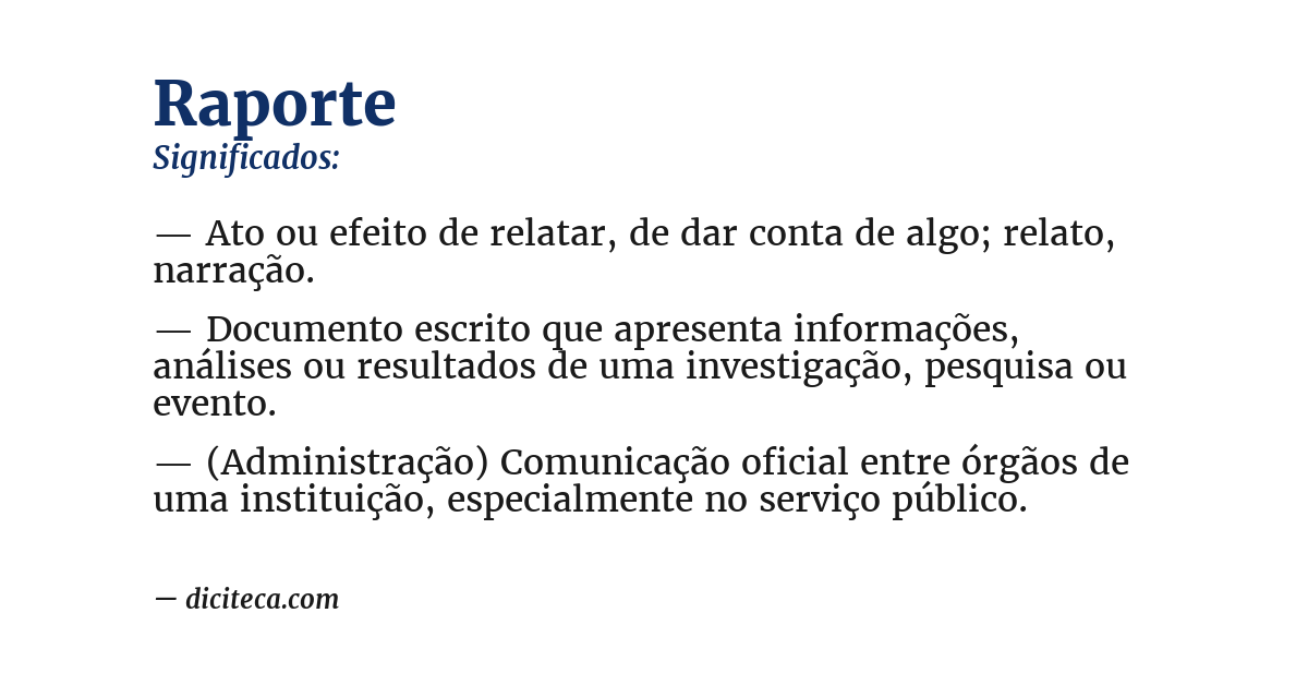 Significado de raporte